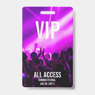 Benutzerdefinierter VIP-Konzert-Event-Pass in Lila Ausweis