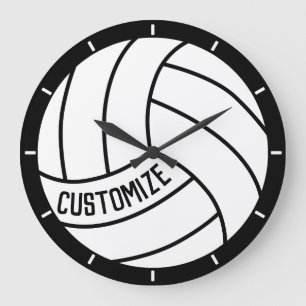 Benutzerdefinierter Volleyball-Spieler/Teamname un Große Wanduhr