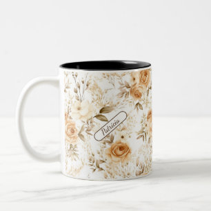 Benutzerdefinierter Vorname Rustikale Moderne Bohe Zweifarbige Tasse