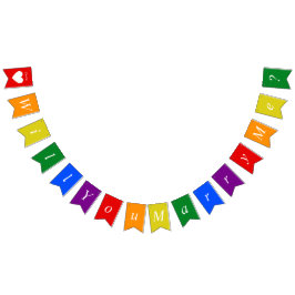 Benutzerdefinierter Vorschlag LGBTQ heiraten Sie m Wimpelkette