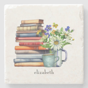 Benutzerdefinierter Wasserfarben-Blumen-Leser-Book Steinuntersetzer