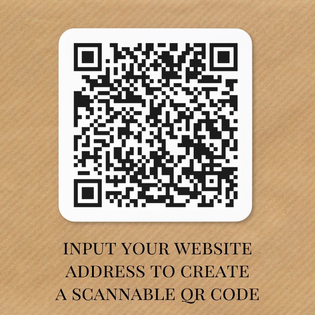 Benutzerdefinierter Website-QR-Code Quadratischer Aufkleber (Custom Website QR Code Square Sticker)