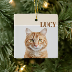 Benutzerdefinierter Weihnachts-Foto-Schmuck Katze Keramikornament