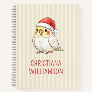 Benutzerdefinierter Weihnachts-Nymphensittich mit Notizbuch