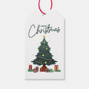 Benutzerdefinierter Weihnachtsbaum weiß Geschenkanhänger
