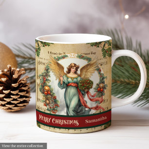 Benutzerdefinierter Weihnachtsbecher Vintage-Engel Kaffeetasse