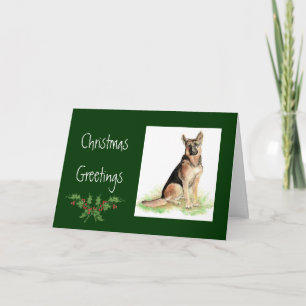 Benutzerdefinierter Weihnachtsdeutscher Schäferhun Feiertagskarte