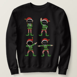 Benutzerdefinierter Weihnachtself mit Gesicht — Pe Sweatshirt