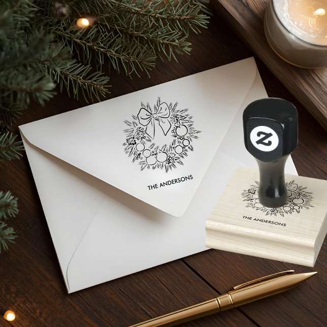 Benutzerdefinierter Weihnachtskranz Gummistempel (Von Creator hochgeladen)