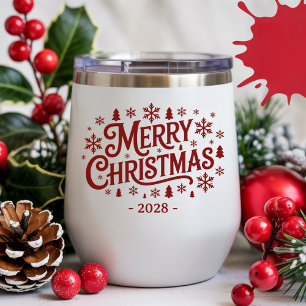 Benutzerdefinierter Weintumbler als Weihnachtsgesc