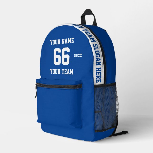 Benutzerdefinierter weißer Name, Nummer, Teamsport Bedruckter Rucksack (Rückseitige Ecke Rechts)