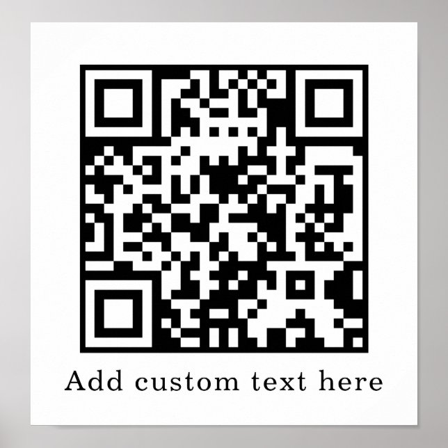 Benutzerdefinierter weißer QR-Code | Minimalistisc Poster (Vorne)
