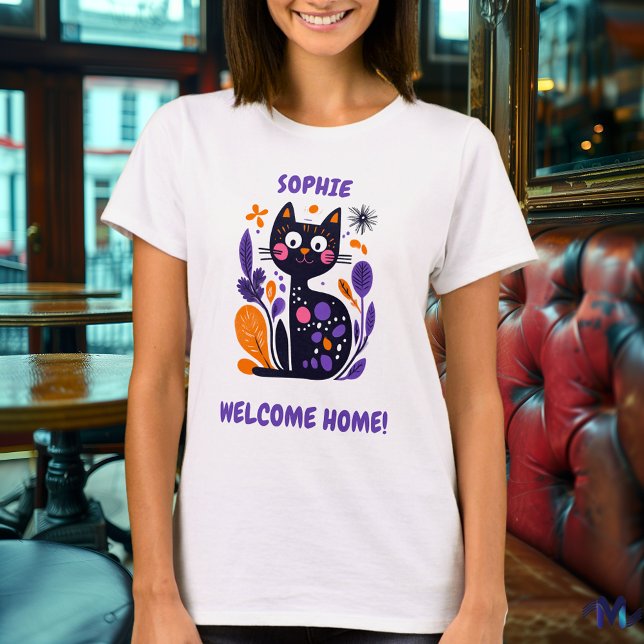 Benutzerdefinierter Welcome-Zuhause Cat Graphic-T  T-Shirt (Von Creator hochgeladen)