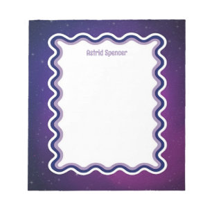 Benutzerdefinierter welliger Rand violette Weltrau Notizblock