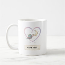 Benutzerdefinierter Weltraum-Herz-Name-Mug