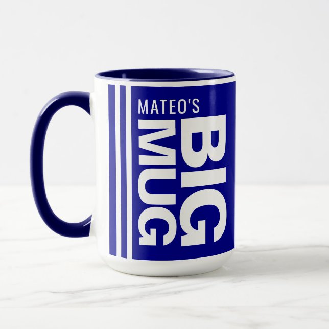 Benutzerdefinierter Werbename & Initiale | Dunkles Tasse (Links)
