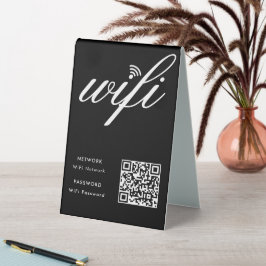 Benutzerdefinierter Wifi-Netzwerk QR-Code schwarz Tischaufsteller