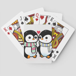 Benutzerdefinierter Winter Pinguin Liebe Spielkarten