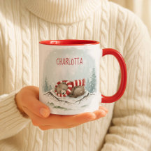 Benutzerdefinierter Winterbär-Becher – Schlafendes