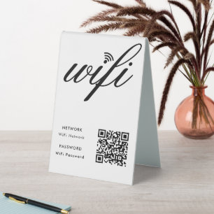Benutzerdefinierter WLAN-Netzwerk-QR-Code in Weiß Tischaufsteller