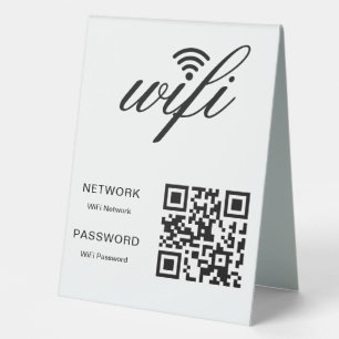 Benutzerdefinierter WLAN-Netzwerk-QR-Code in Weiß Tischaufsteller