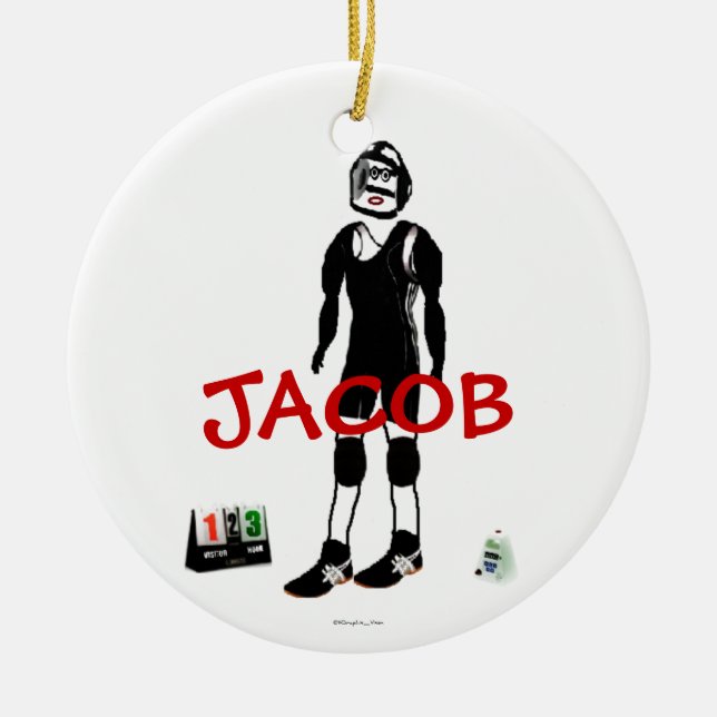 Benutzerdefinierter Wrestling Cartoon Keramikornament (Vorne)