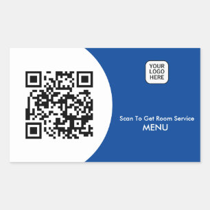 Benutzerdefinierter Zimmerservice Menü QR-Code Rechteckiger Aufkleber
