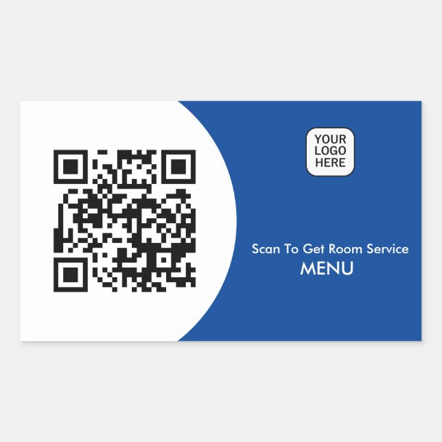 Benutzerdefinierter Zimmerservice Menü QR-Code Rechteckiger Aufkleber (Vorderseite)