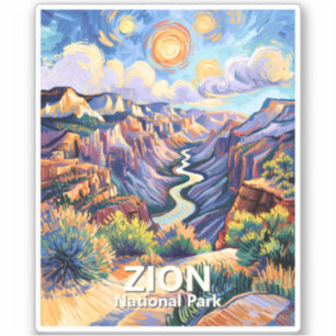 Benutzerdefinierter Zion National Park Canyon Sonn Aufkleber