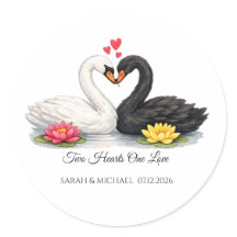 Benutzerdefinierter Zwei-Herzen-Eine-Liebe-Schwan-