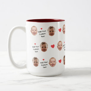 Benutzerdefiniertes 2-Foto-Gesichtsmuster Personal Zweifarbige Tasse