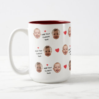 Benutzerdefiniertes 2-Foto-Gesichtsmuster Personal Zweifarbige Tasse