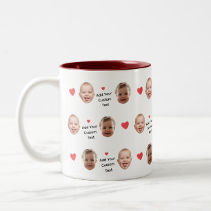 Benutzerdefiniertes 2-Foto-Gesichtsmuster Personal Zweifarbige Tasse