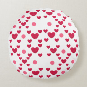 Benutzerdefiniertes 3D-Jelly-Hearts- und Polka-Dot Rundes Kissen