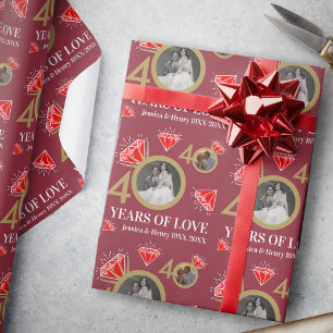 Benutzerdefiniertes 40. Hochzeitsjubiläum damals u Geschenkpapier