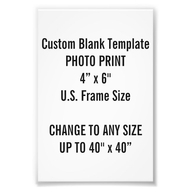 Benutzerdefiniertes 4 Zoll x 6 Zoll Foto Print (US (Vorne)