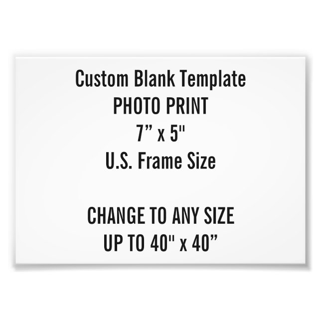 Benutzerdefiniertes 7 Zoll x 5 Zoll Foto Print (US (Vorne)