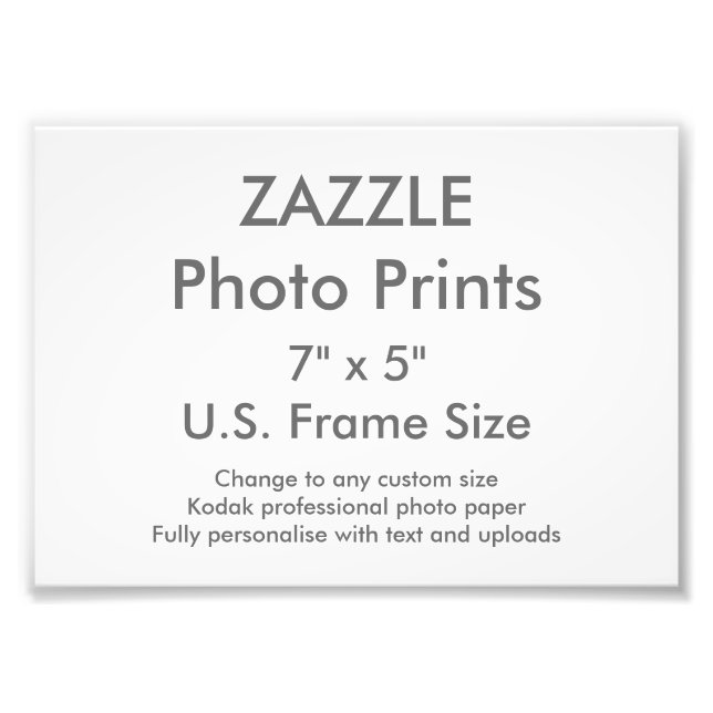 Benutzerdefiniertes 7 Zoll x 5 Zoll Foto Print (US (Vorne)