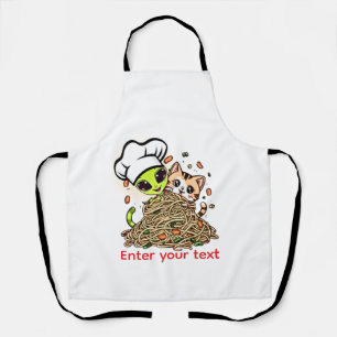 Benutzerdefiniertes Alien-Chef-Katze-Ramen-Kawaii- Schürze