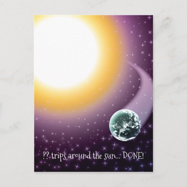 Benutzerdefiniertes Alter umkreist die Sonne Postkarte (Vorderseite)