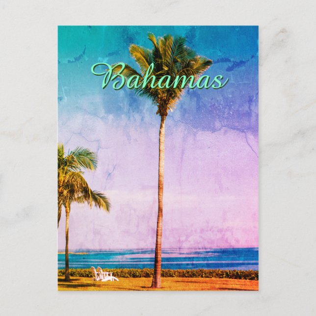 Benutzerdefiniertes altes tropisches Design Postkarte (Vorderseite)