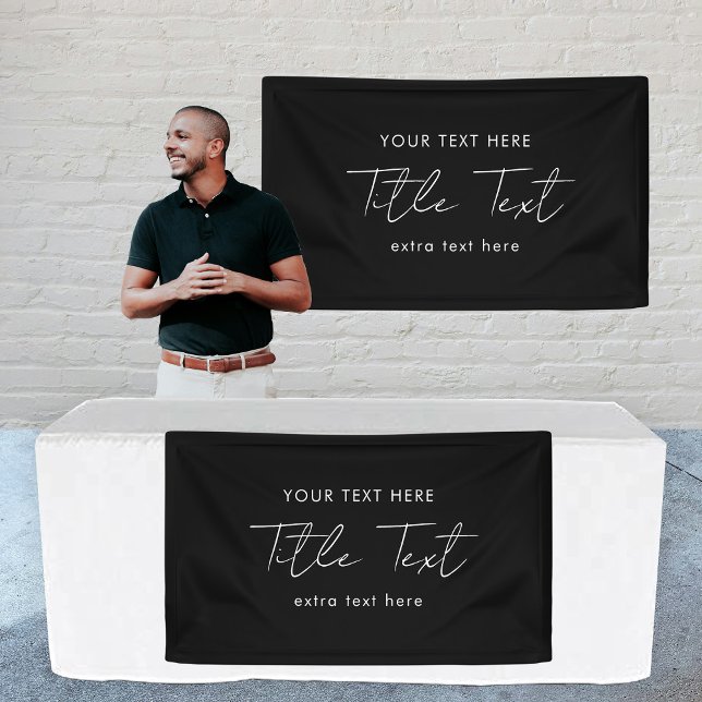 Benutzerdefiniertes Ändern von Bannern Signieren M Banner (Custom Hanging Banner Sign Modern Script Black)