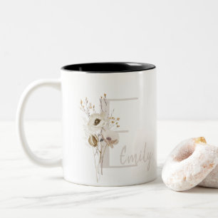 Benutzerdefiniertes anfängliches D Schwarz-Weiß-Bl Zweifarbige Tasse