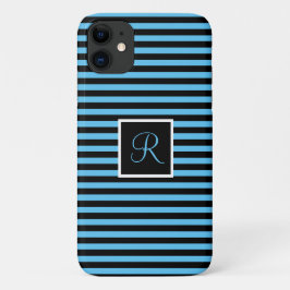Benutzerdefiniertes Anfangsblau und schwarz Streif Case-Mate iPhone Hülle