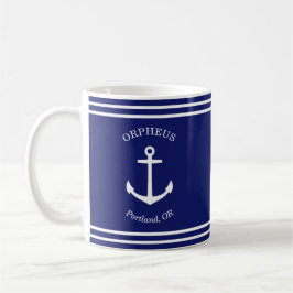 Benutzerdefiniertes AnkerEmblem Nautisch (blau) Kaffeetasse