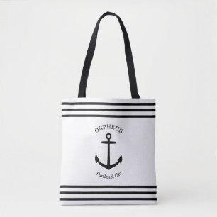 Benutzerdefiniertes AnkerEmblem Nautisch (weiß & s Tasche