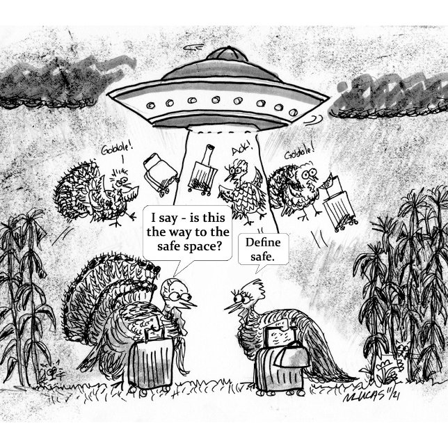 Benutzerdefiniertes Aprendesign mit einem Haus Schürze (Published cartoon for the Charleston Mercury)