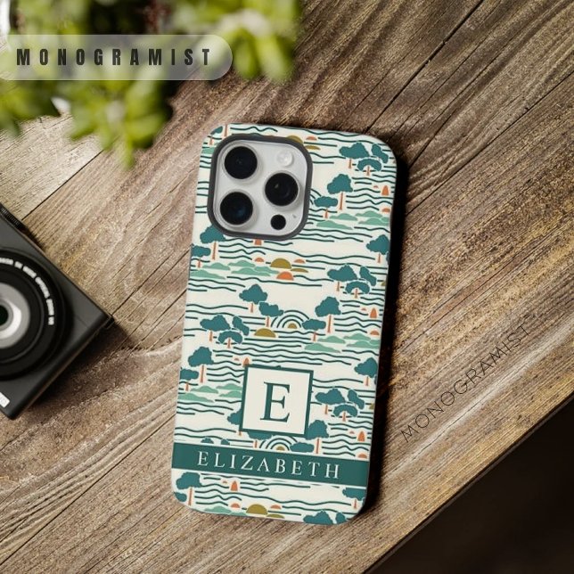 Benutzerdefiniertes Aquamarines, blaues Abstraktes iPhone 15 Pro Max Hülle (Custom Teal Green White Blue Abstract Pattern iPhone Case)