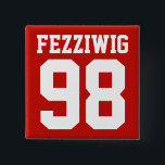 Benutzerdefiniertes Athlete Player-Nummer und Name Button<br><div class="desc">Team Lawrence bietet Ihnen gerne die Möglichkeit,  Ihr eigenes Foto-Button mit Ihrem Spielernamen und Ihrer Spielernummer zu erstellen. Ändern Sie die Hintergrundfarbe oder Textfarbe für endlose Variationen!</div>