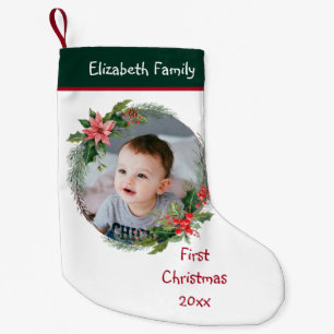 Benutzerdefiniertes Baby-Foto Erstes Weihnachten - Kleiner Weihnachtsstrumpf